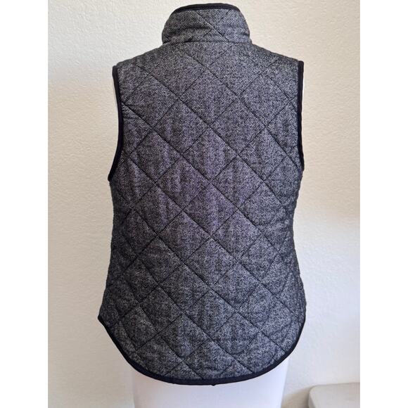 Haven Outerwear Women's Herringbone Quilted Zip-Up Black and White Vest Size S - Picture 2 of 5